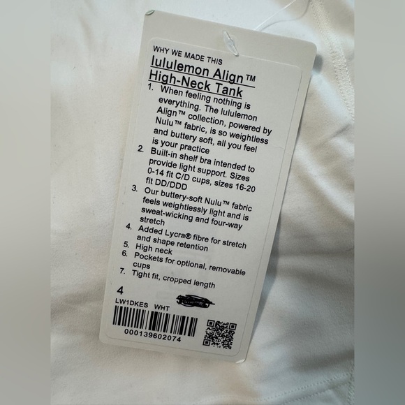 Lululemon Align High-Neck Tank Top in White - Picture 5 of 6